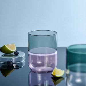 Misha handgjorda glas grå & rosa