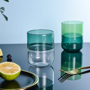 10 st Misha handgjorda glas mörkgrön & kristallklar